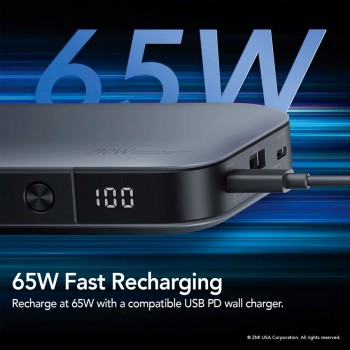 Портативный аккумулятор Power Bank Xiaomi (Mi) ZMI PowerPack № 20 25000 mAh 210W Type-C Quick Charge 3.0 PD 3A (QB826G)