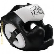 Шлем тренировочный на шнуровке Fairtex HG13 Black / White