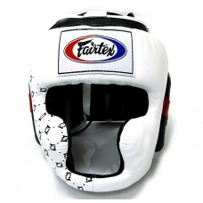 Шлем тренировочный на шнуровке Fairtex HG10 White / Black / Red