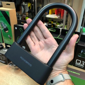 Замок U-образный Rockbros Smart Fingerprint U-lock разблокировка ключом по Bluetooth и по отпечатку пальца