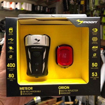 Комплект велосипедных фонарей Moon Meteor 400 + Orion 50