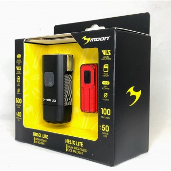 Комплект фонарей Moon Rigel Lite 500 и Helix Lite 100 USB-C