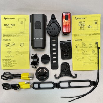 Комплект фонарей Moon Rigel Pro 1000 Люмен и Helix Sense USB-C 150 Люмен