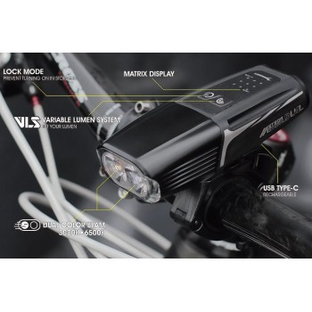 Фонарь велосипедный передний Moon Meteor Storm Dual