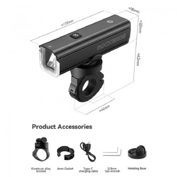 Фонарь передний Rockbros RHL 1000 (24610002001)