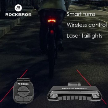 Фонарь задний с поворотниками Rockbros c пультом ДУ Stop+Lazer (LKWD-R1)