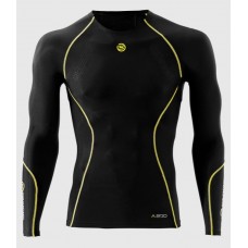 Мужская компрессионная футболка с длинным рукавом Skins A200 Black / Yellow