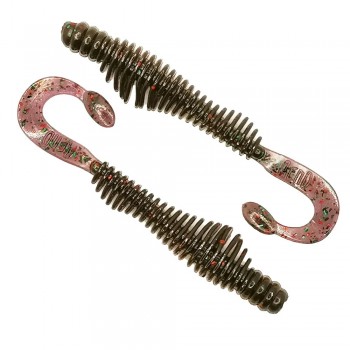 Комплект рыболовных силиконовых приманок твистер червяк RuBaits Belly Twister 3" (6 шт.)