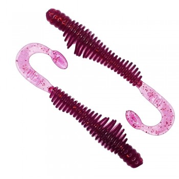 Комплект рыболовных силиконовых приманок твистер червяк RuBaits Belly Twister 3" (6 шт.)