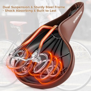 Седло велосипедное комфортное с ручкой Rockbros AQ-6090R