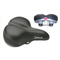 Седло комфортное с пружинами прошитое Velo VL-8037H Cruiser Black