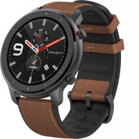Умные часы Xiaomi Amazfit GTR 47mm Aluminium Case Leather Strap (A1902)