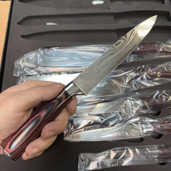 Набор кухонных ножей с лазерным узором под дамасскую сталь Xiaomi Spetime (03KN8)