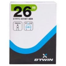 Велокамера B'Twin 26 x 1.70 / 2.2 вело ниппель (176526) Велокамера B'Twin 26 x 1.70 / 2.2 вело ниппель (176526)