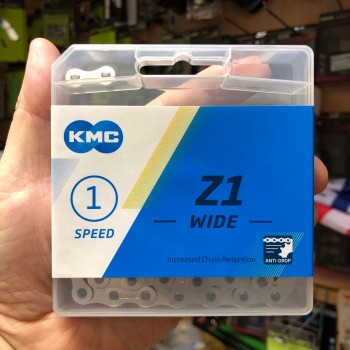 Цепь велосипедная односкоростная KMC Z1 Wide 1/2" x 1/8" (BZ1WNP112)