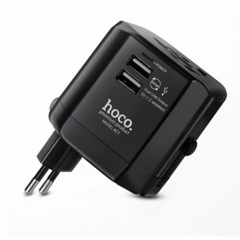 Сетевой адаптер Hoco AC3 Worldwide 2.4A Dual USB Travel Charger Adapter