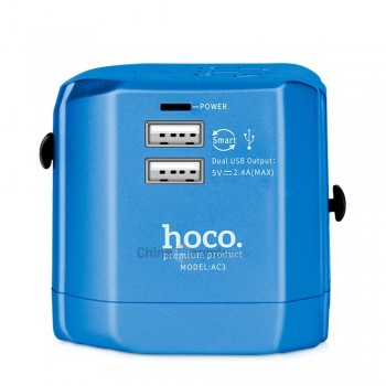 Сетевой адаптер Hoco AC3 Worldwide 2.4A Dual USB Travel Charger Adapter
