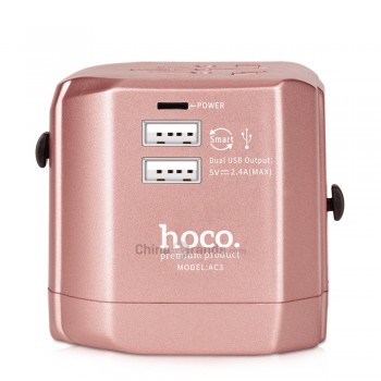 Сетевой адаптер Hoco AC3 Worldwide 2.4A Dual USB Travel Charger Adapter