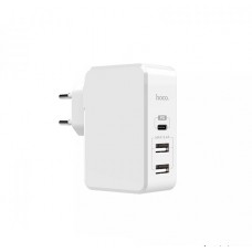 Сетевой адаптер Hoco Xpress PD charger dual USB and single Type-C (C32A)